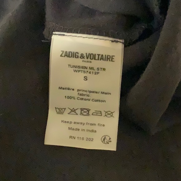 Zadig & Voltair t shirt NWOT - Picture 5 of 5
